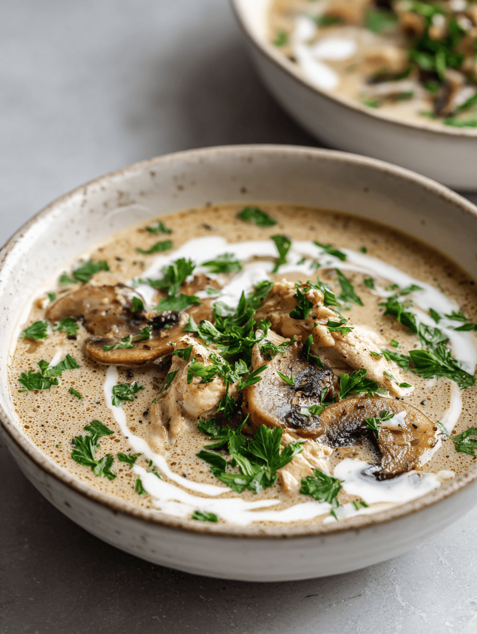 creamy mushroom chicken soup recipe